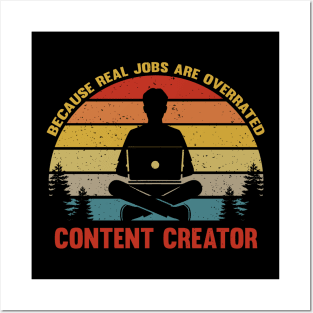 Content Creator Sarcasm Blogger Humor Funny Vlogger Posters and Art